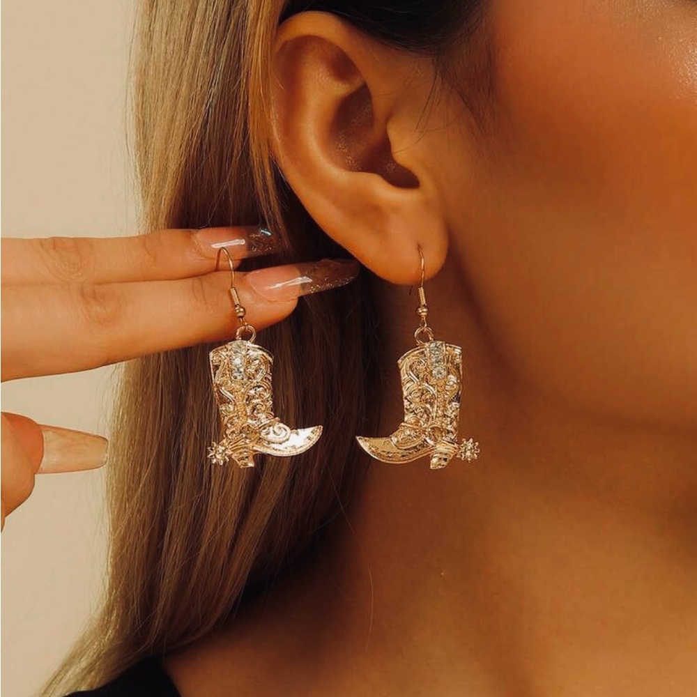 Vintage Western Cowboy Boot Drop Earrings NEW 🏷️